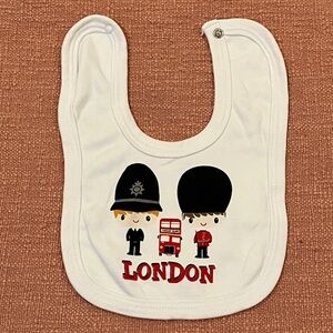 London Baby Bib - White Turkish cotton